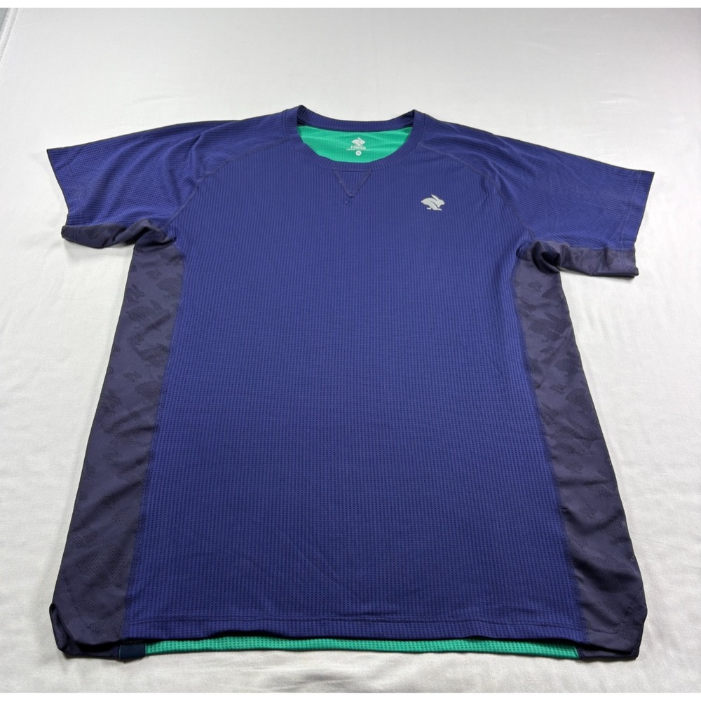 Rabbit Running Shirt Mens XL Purple Strong Tee Stretch Performance Crew Neck Gym